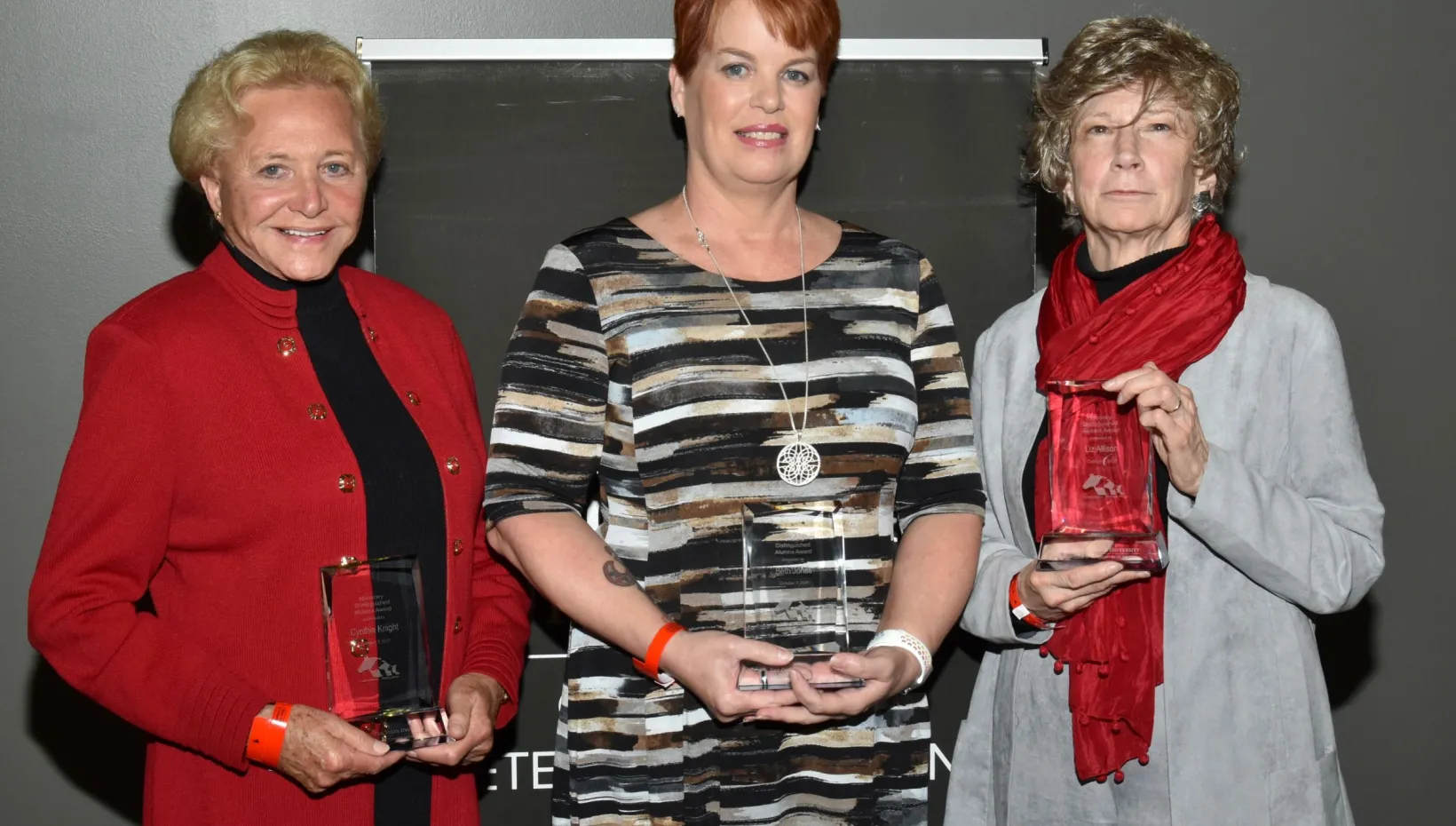 Three award recipients of the Honorary Distinguished Alumni award