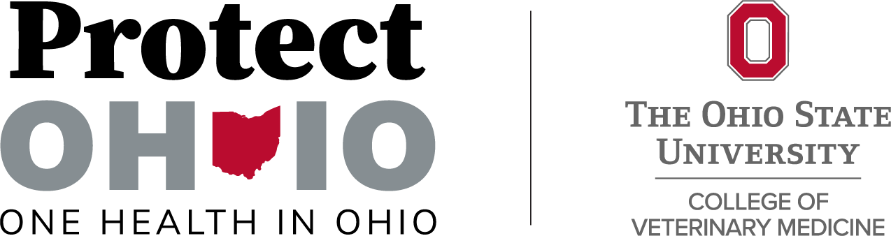 Ohio State's College of Veterinary Medicine Logo and Protect OHIO Graphic