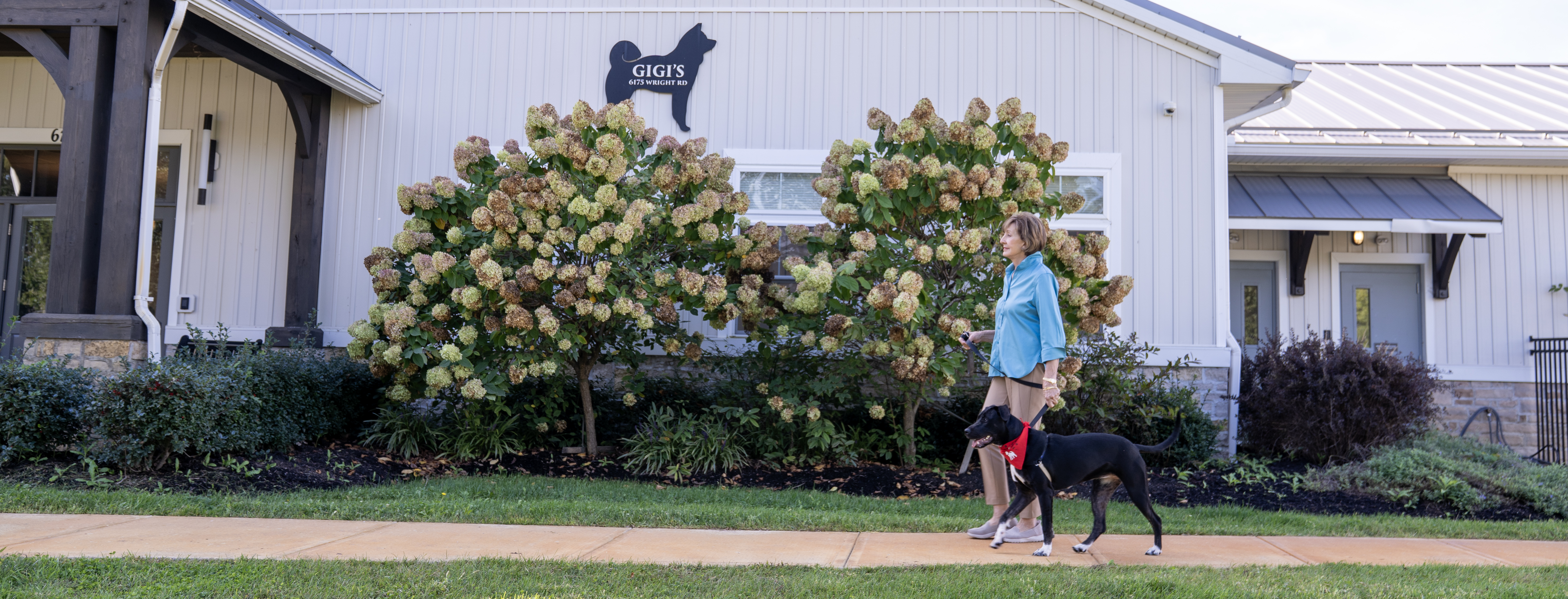 Tina Skestos and her dog, Marley, at Gigi's Shelter.