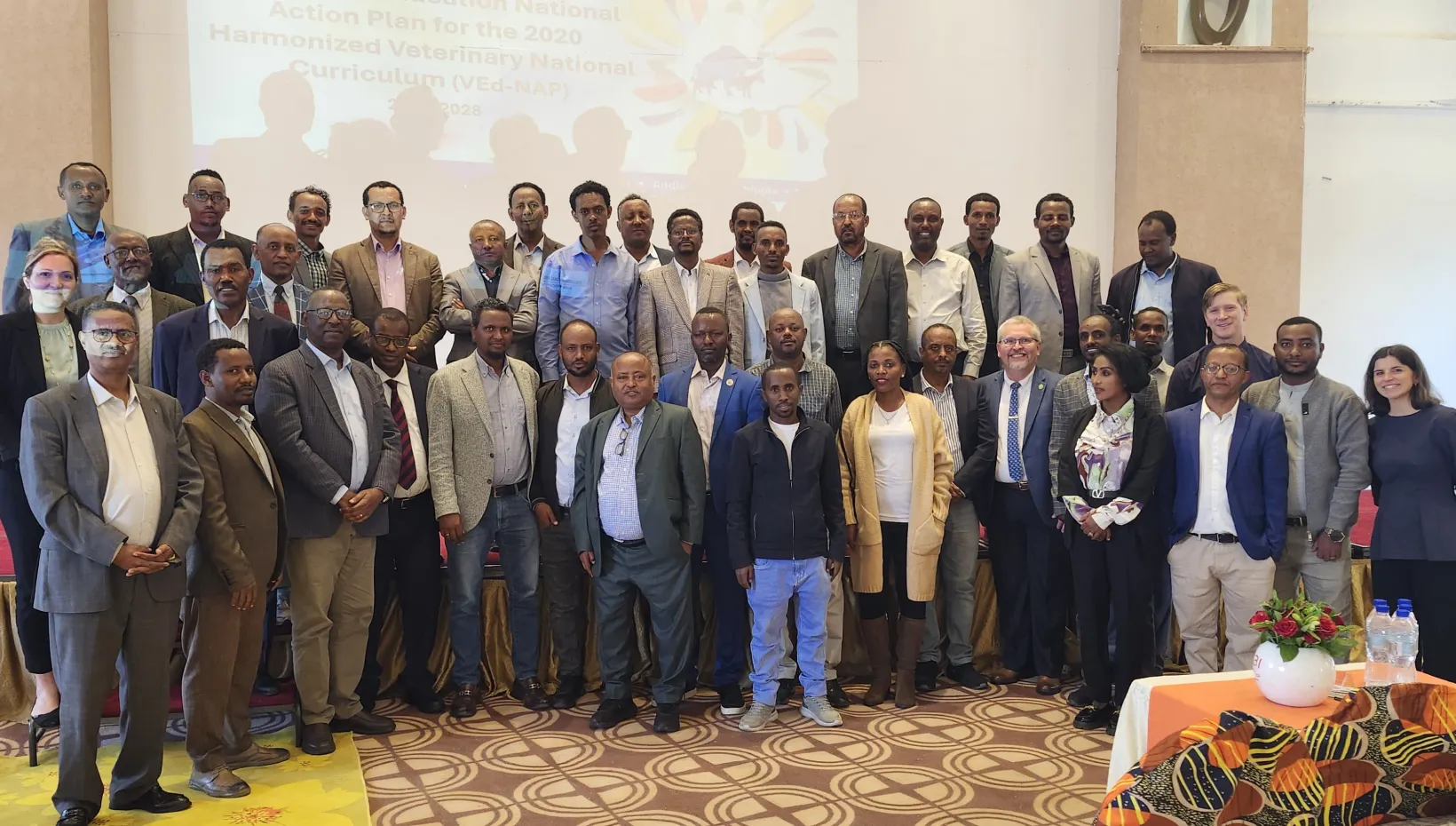 VEd-NAP launch attendees (Deans and University Presidents from veterinary schools in Ethiopia) and event organizers from the OSU and UoG-CVMAS.