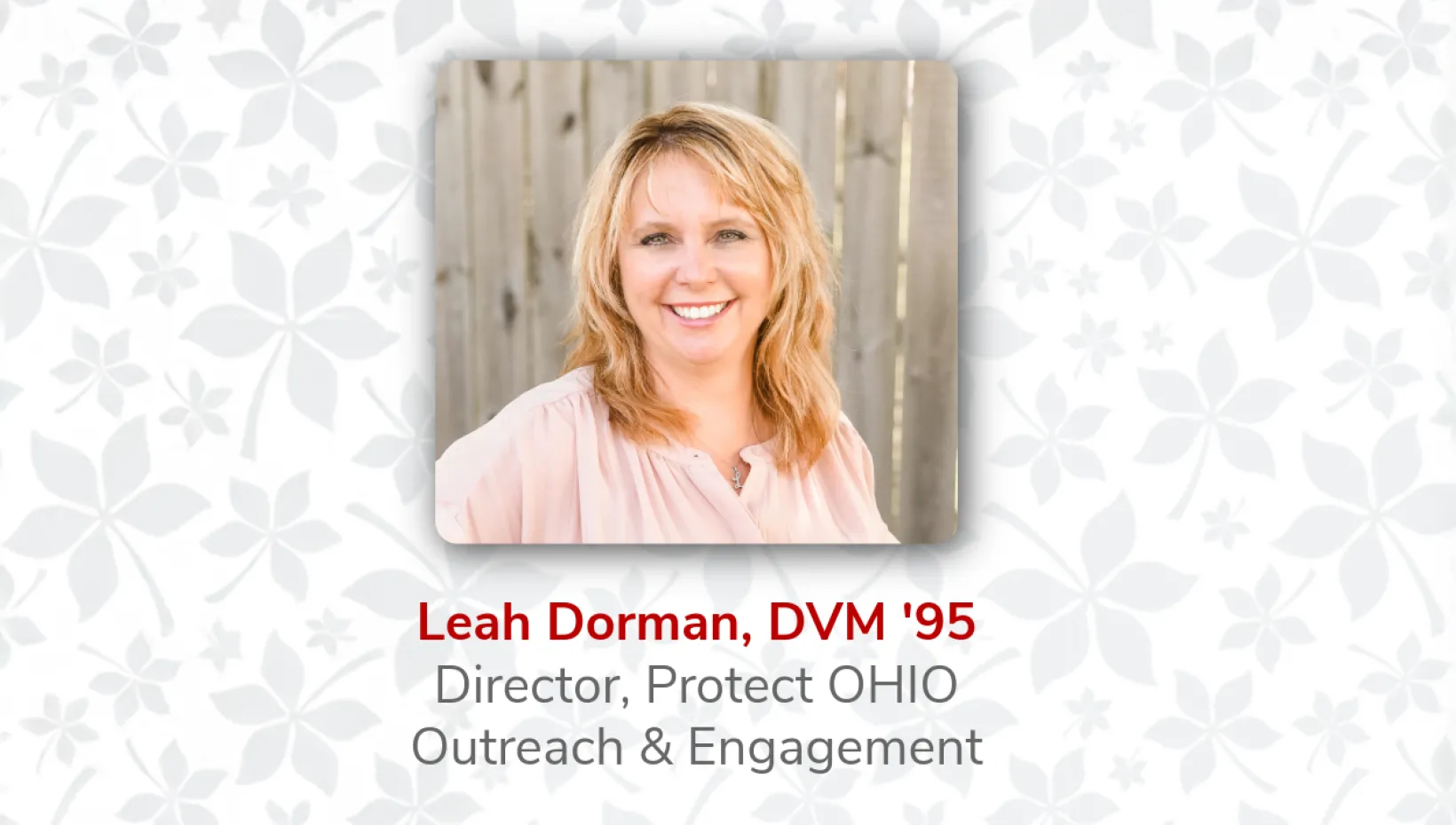 leah dorman, dvm '95, director, protect ohio outreach and engagement