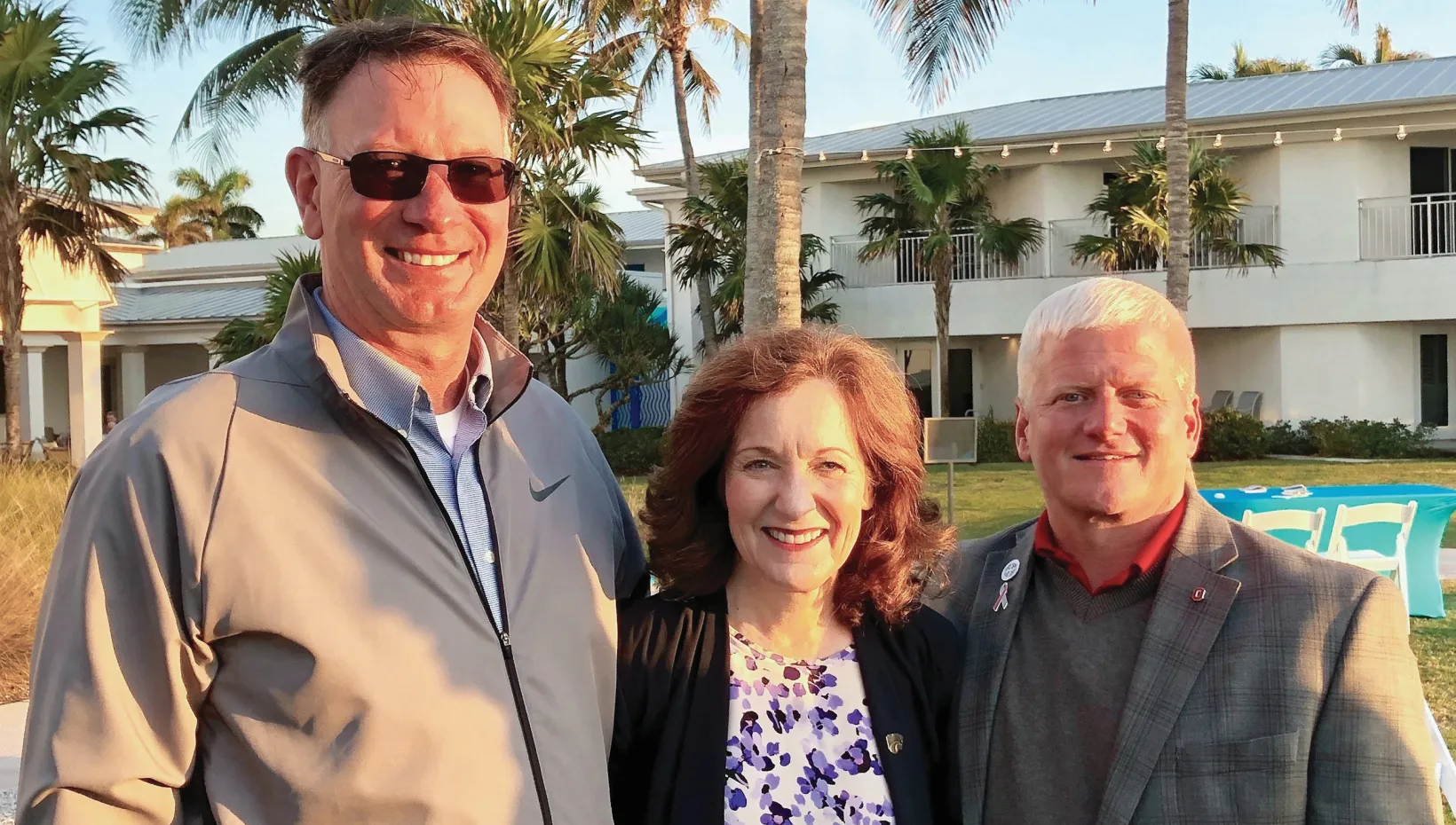 (From left) Drs. Daniel Grooms, Bonnie Rush and Rustin Moore, 1989 Ohio State College of Veterinary Medicine classmates.