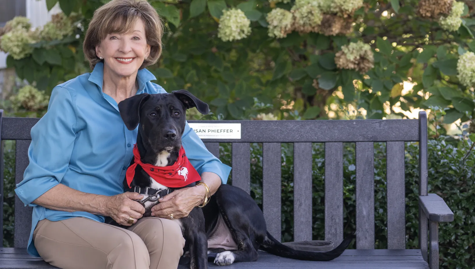 Tina Skestos and her dog, Marley.