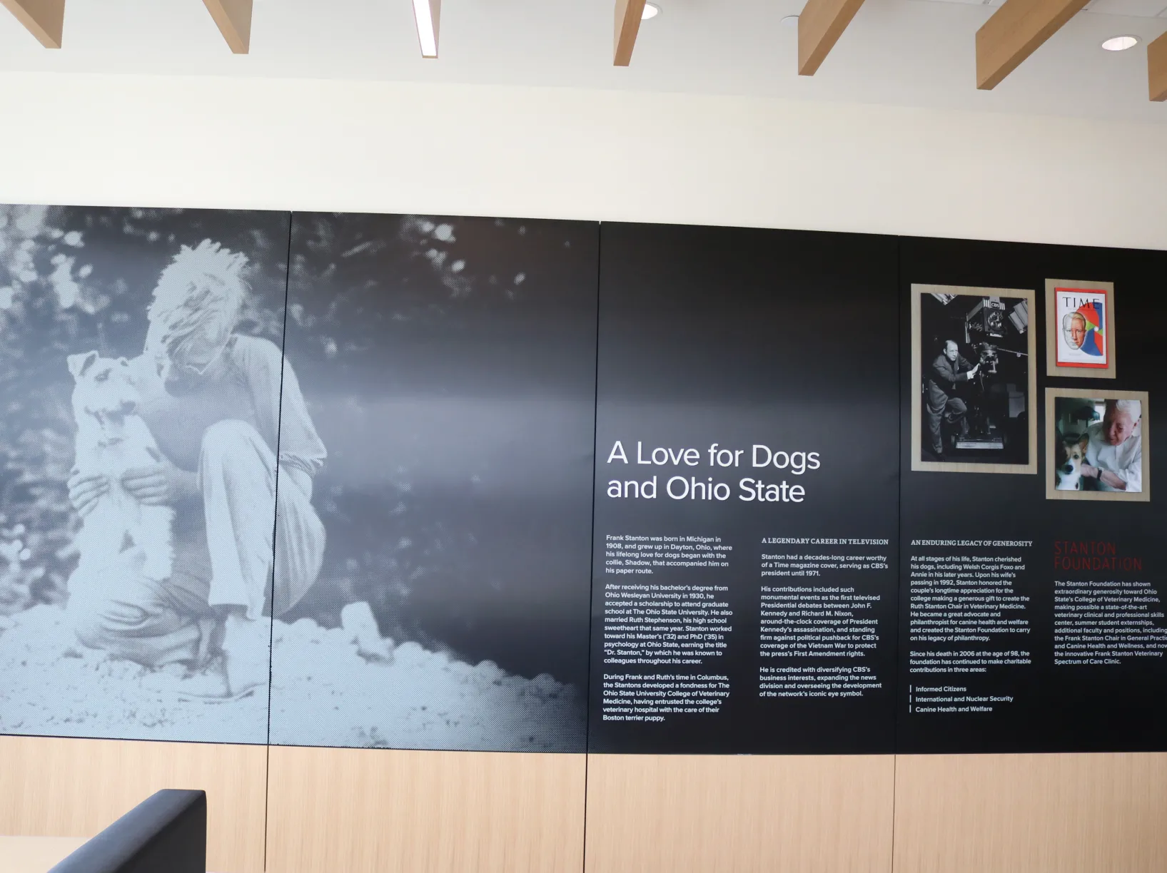 A video wall inside the Veterinary Medical Center