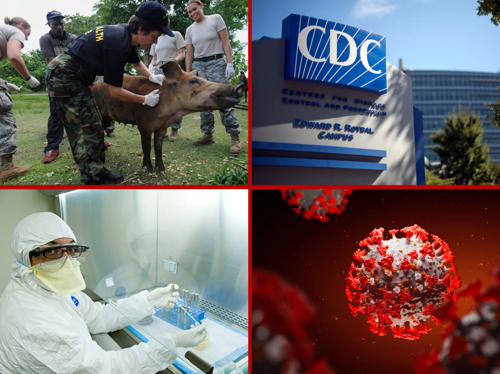 A composite image of four CDC promotional images