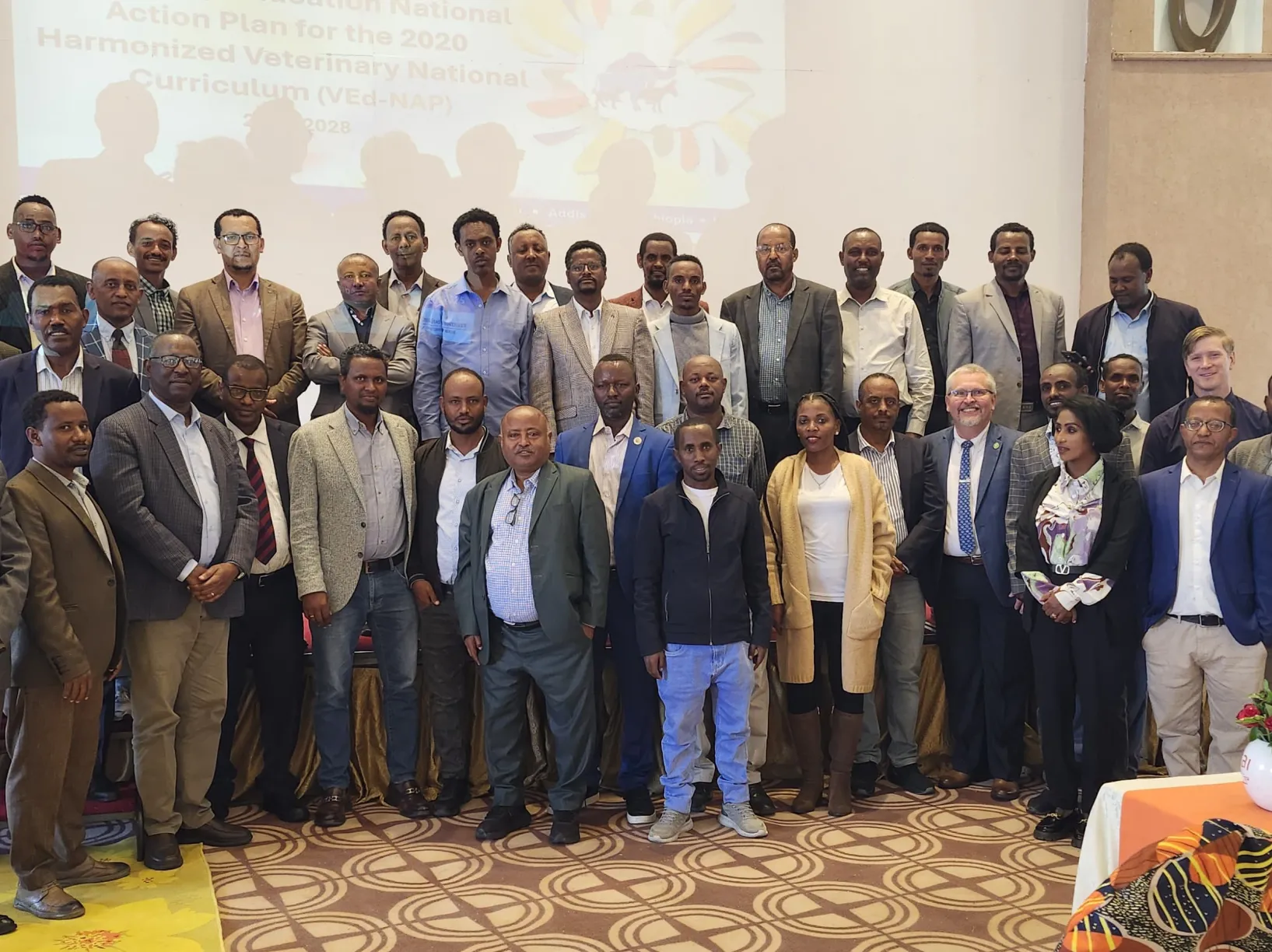 VEd-NAP launch attendees (Deans and University Presidents from veterinary schools in Ethiopia) and event organizers from the OSU and UoG-CVMAS.