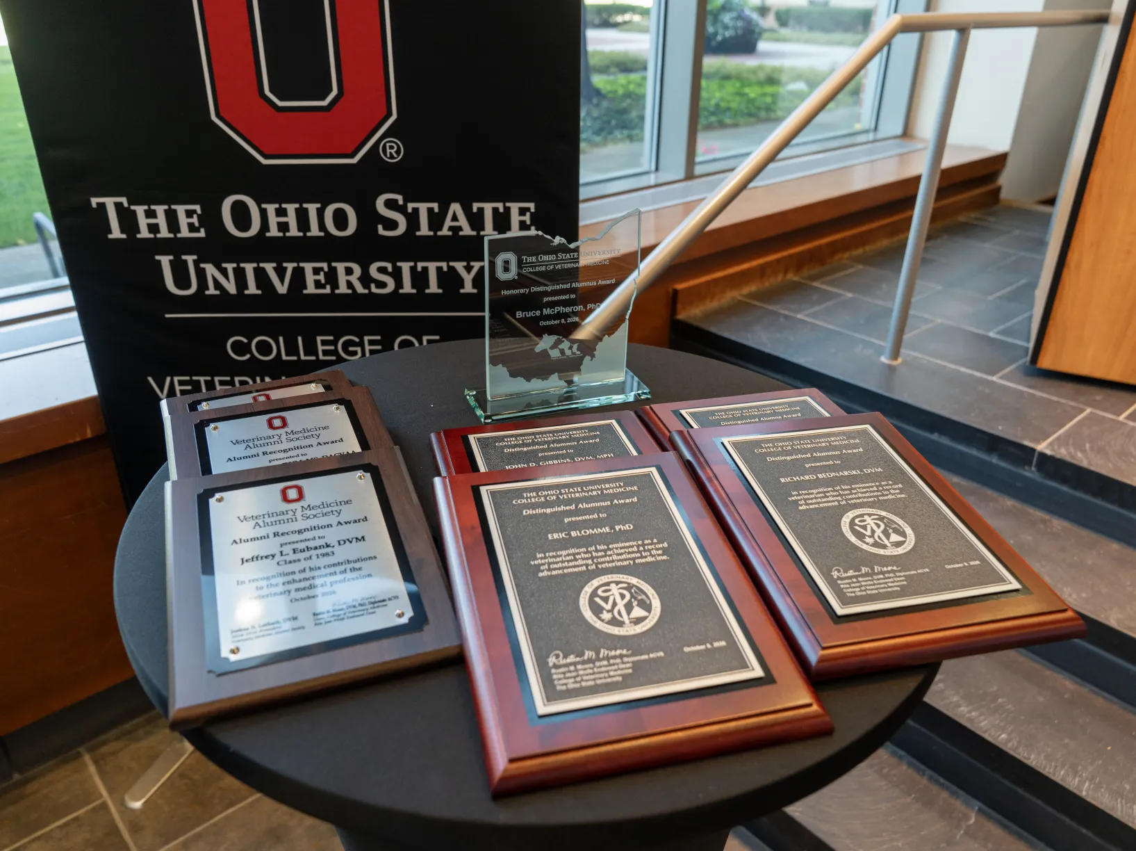 Photo of awards on table