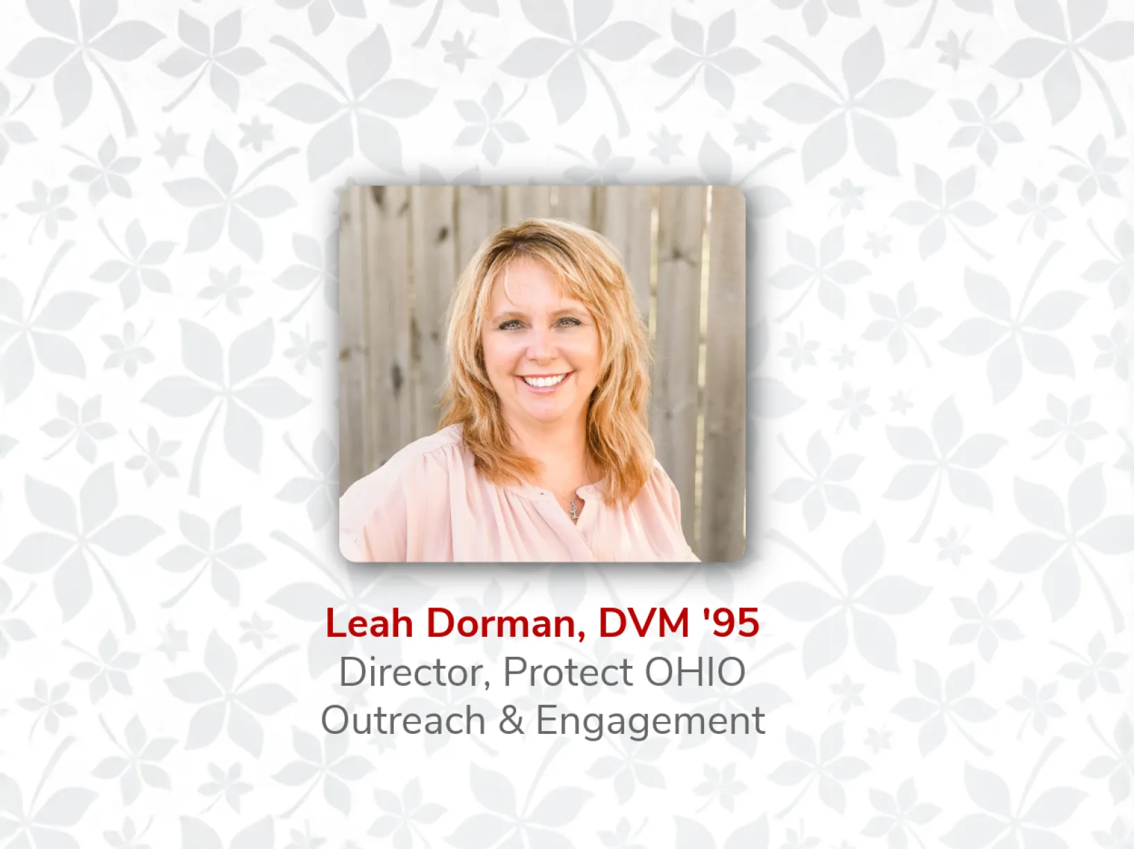 leah dorman, dvm '95, director, protect ohio outreach and engagement