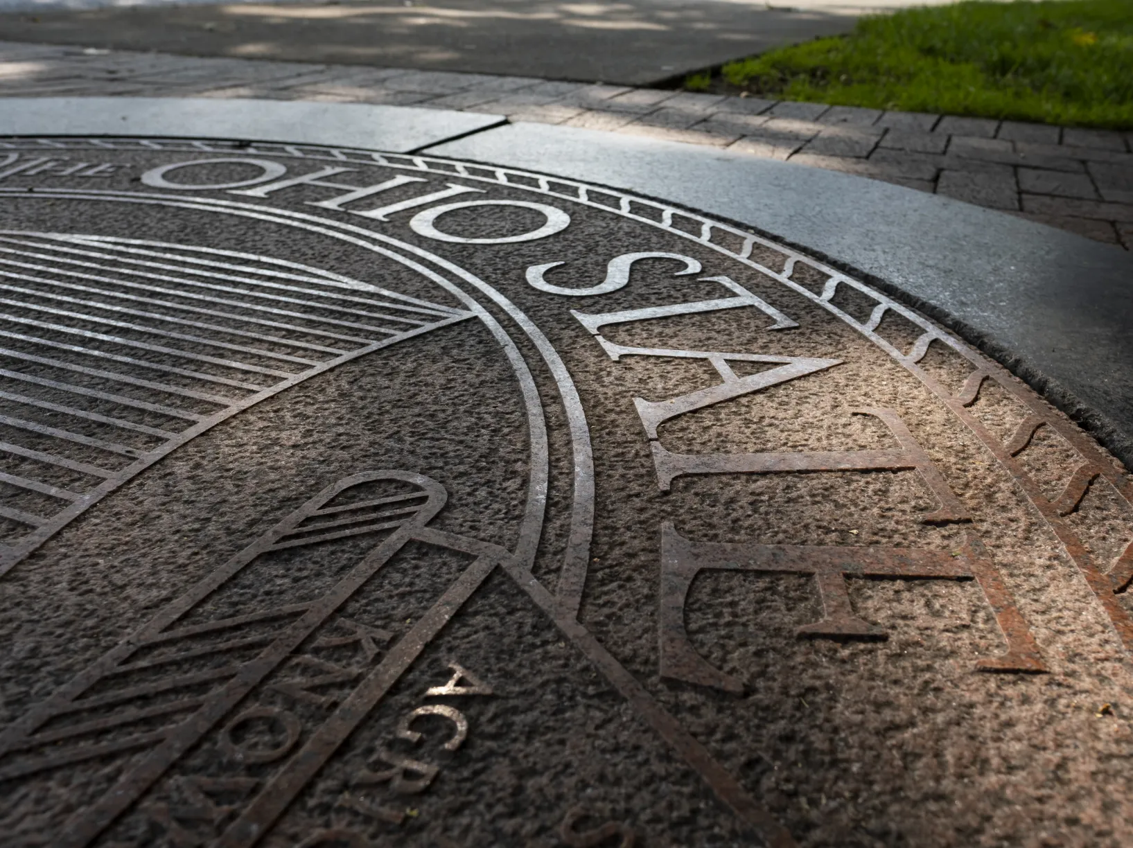 Ohio State University seal on the Oval