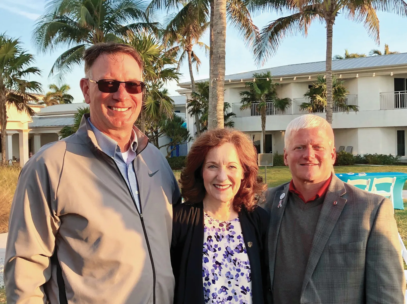 (From left) Drs. Daniel Grooms, Bonnie Rush and Rustin Moore, 1989 Ohio State College of Veterinary Medicine classmates.