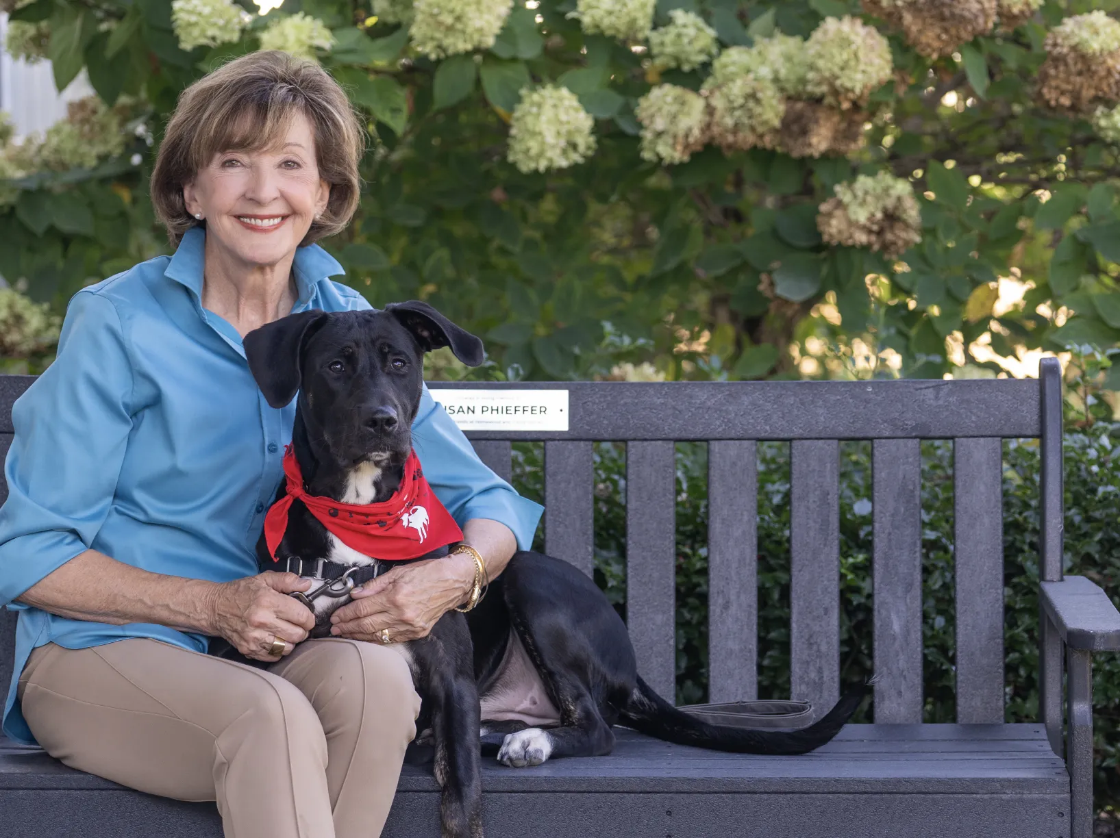 Tina Skestos and her dog, Marley.