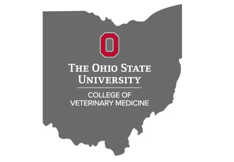 state of ohio outline with college logo inside