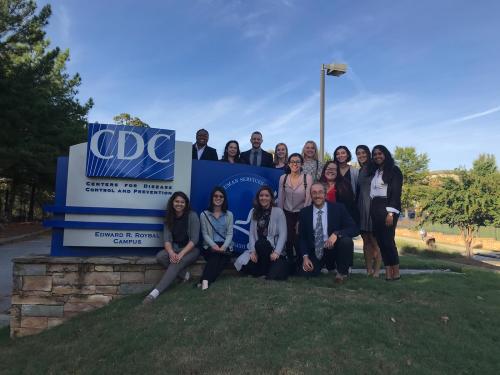 vph students in front of the CDC sign 