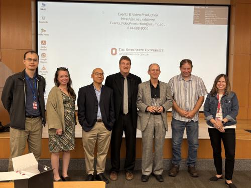 2025 Distinguished Research Career Award honoree Cristopher Aiken with Center for Retrovirus Research members