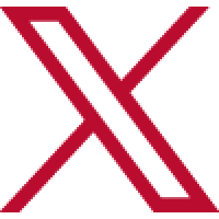 twitter x logo in red