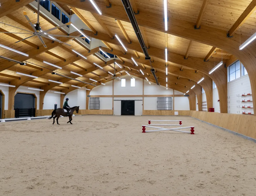 Interior photo of the Equine Performance Evaluation Arena