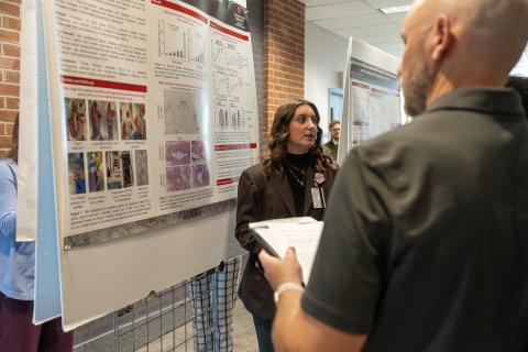 Jovanna Fusco presenting at the college's summer research day 2025