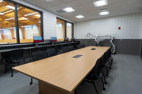 learning conference room overlooking the equine arena