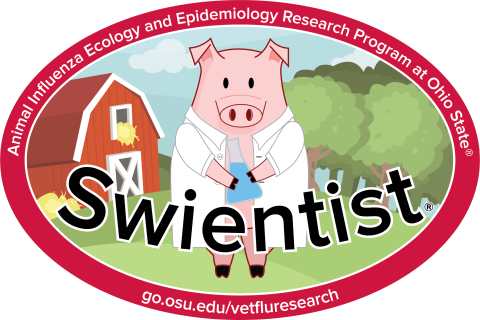 swientist pig in a lab coat